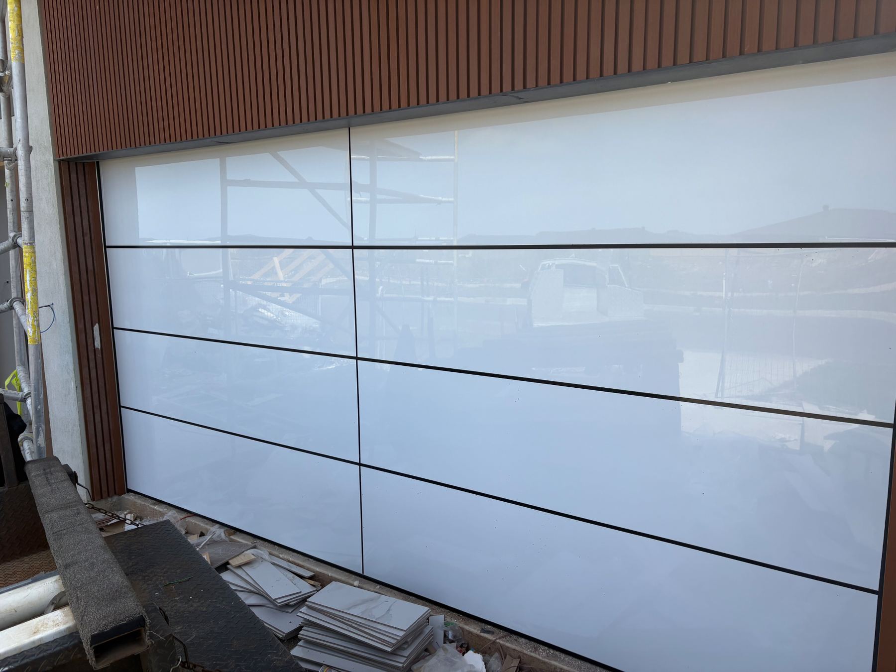 Composite garage door install 3
