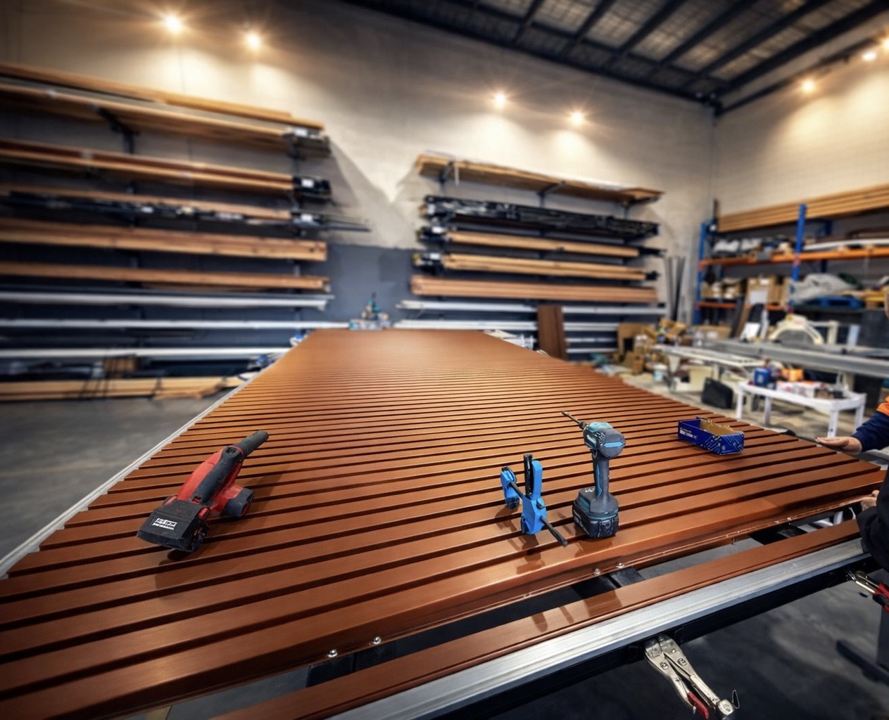 Melbourne Doors and More manufacturing floor in Campbellfield